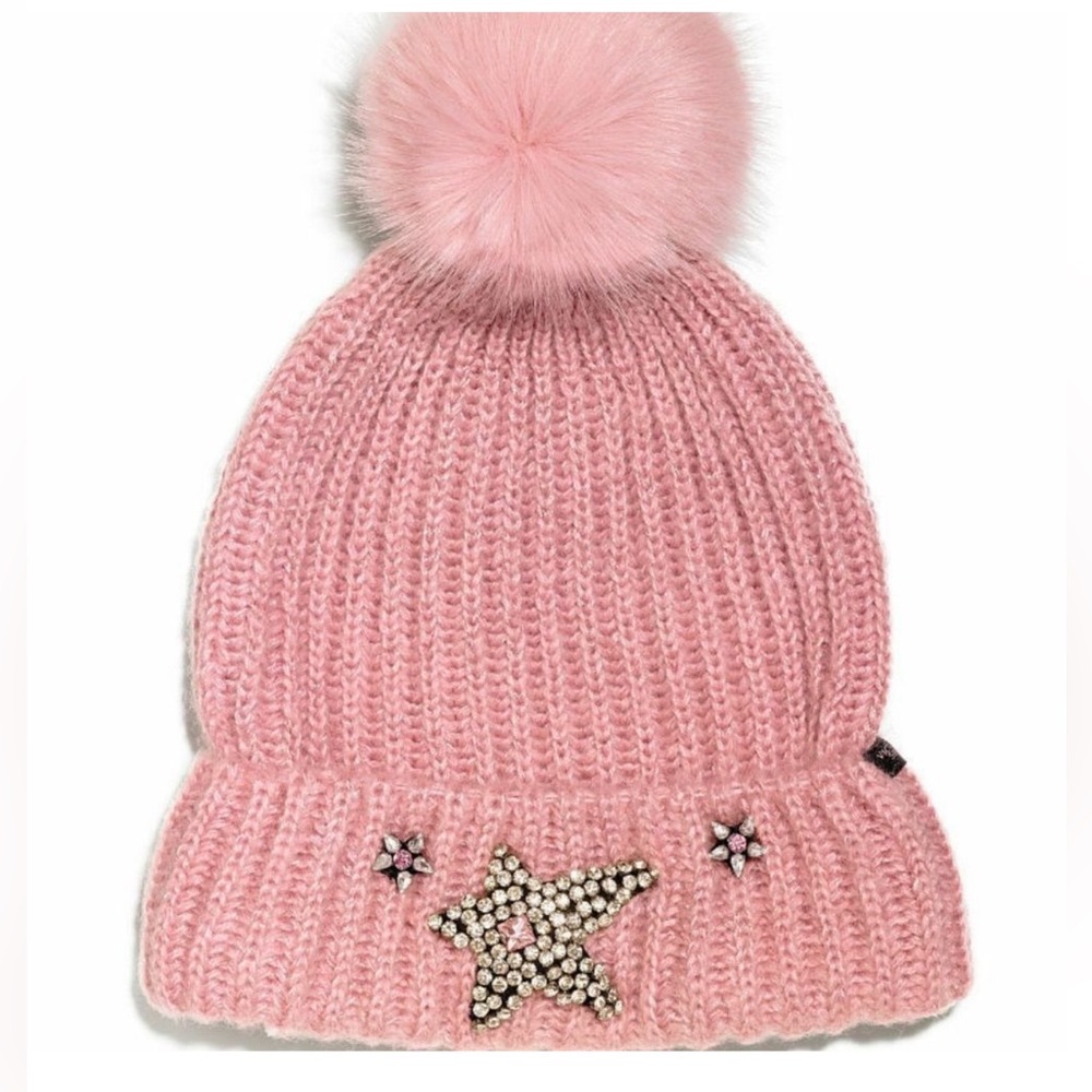Victoria’s Secret Sparkle Pink Beanie with Star Embellishment - NWT